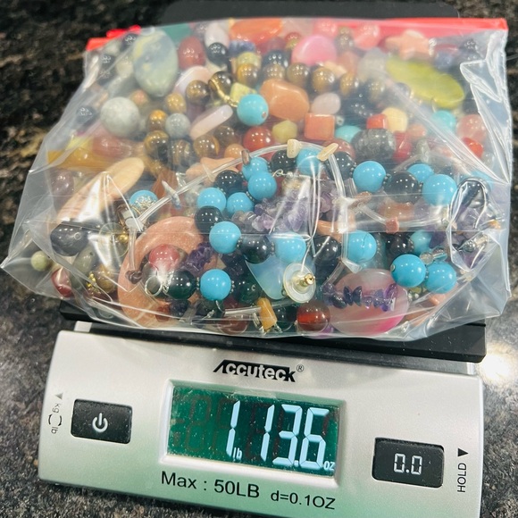 Semi-Precious Bead Soup 1.75 lbs Amethyst Agate Tigers Eye Rounds Components Etc - Picture 5 of 5